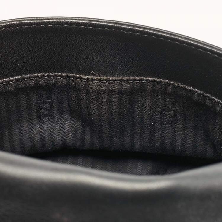 Pre Owned Fendi Black Leather Fendista Pochette Crossbody Bag