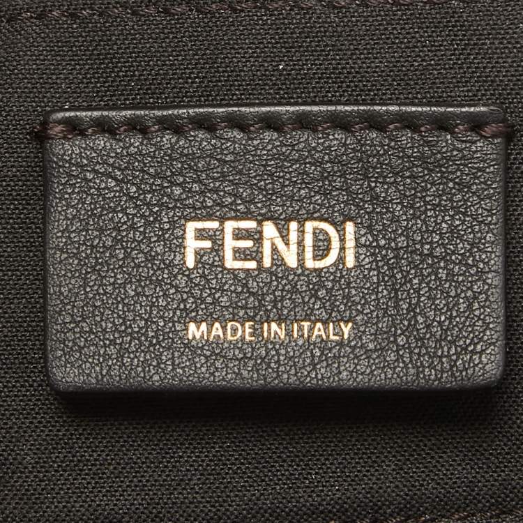 Pre Owned Fendi Brown Zucca Canvas and Leather Mini By The Way Bag