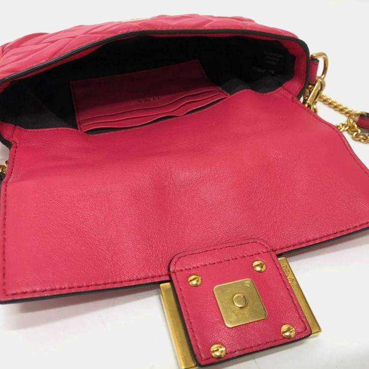 Pre Owned Fendi pink FF Chain bag