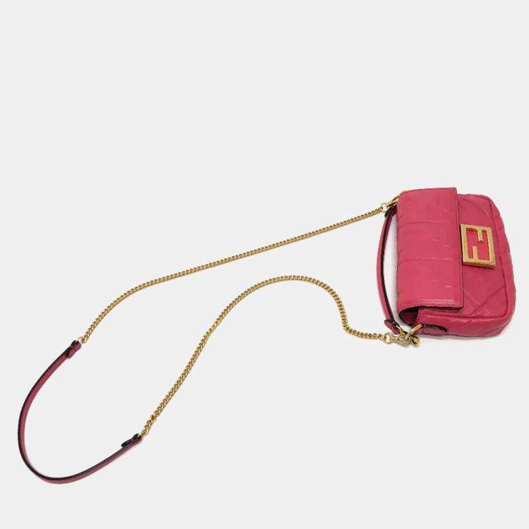Pre Owned Fendi pink FF Chain bag