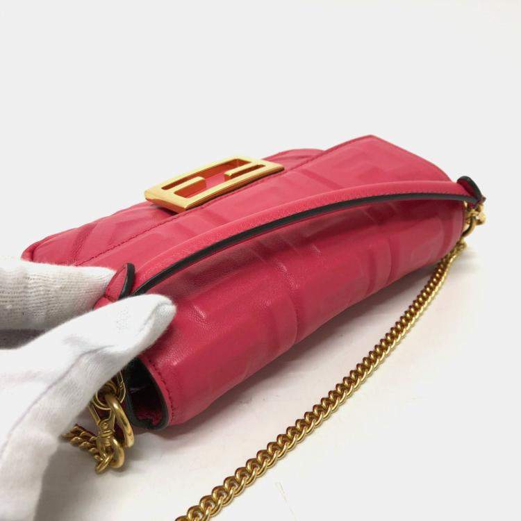 Pre Owned Fendi pink FF Chain bag