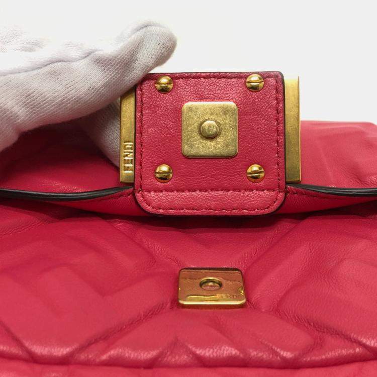 Pre Owned Fendi pink FF Chain bag