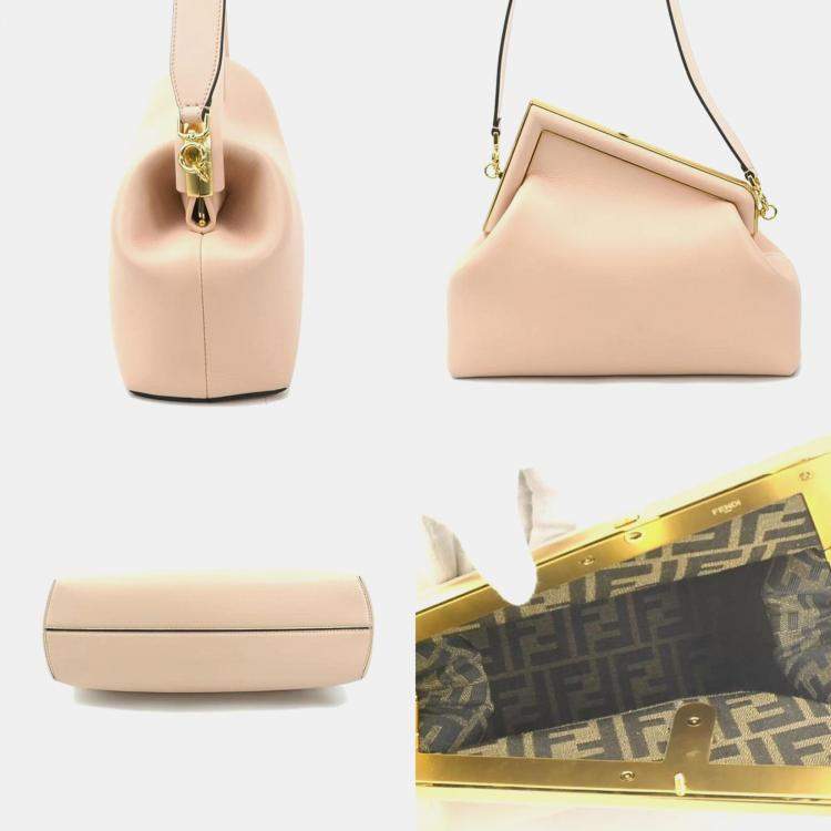 Pre Owned Fendi Leather Pink First Medium Shoulder Bag