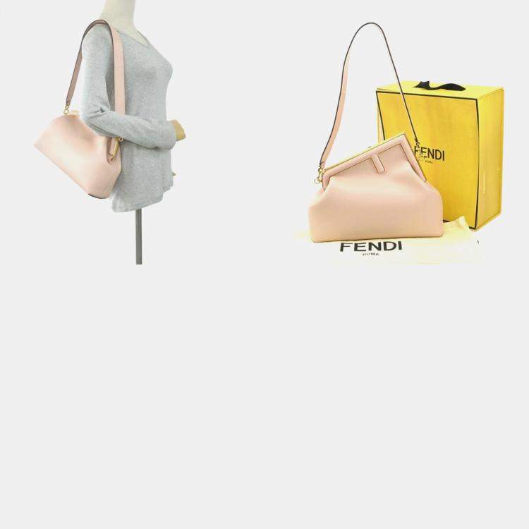Pre Owned Fendi Leather Pink First Medium Shoulder Bag