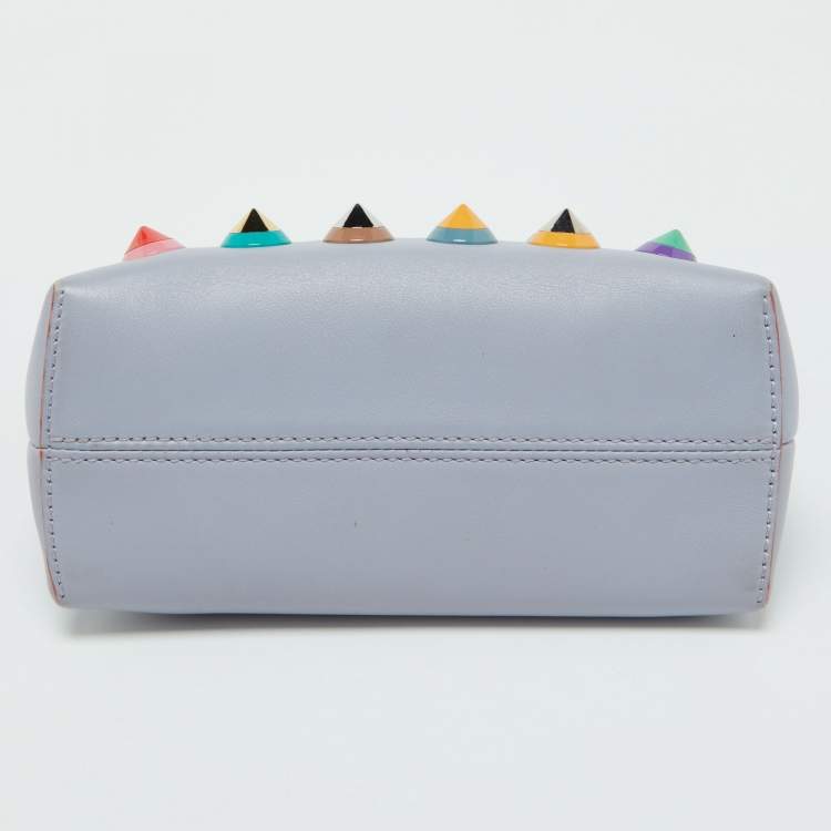 Pre Owned Fendi Light Purple Leather Mini Studded By The Way Satchel