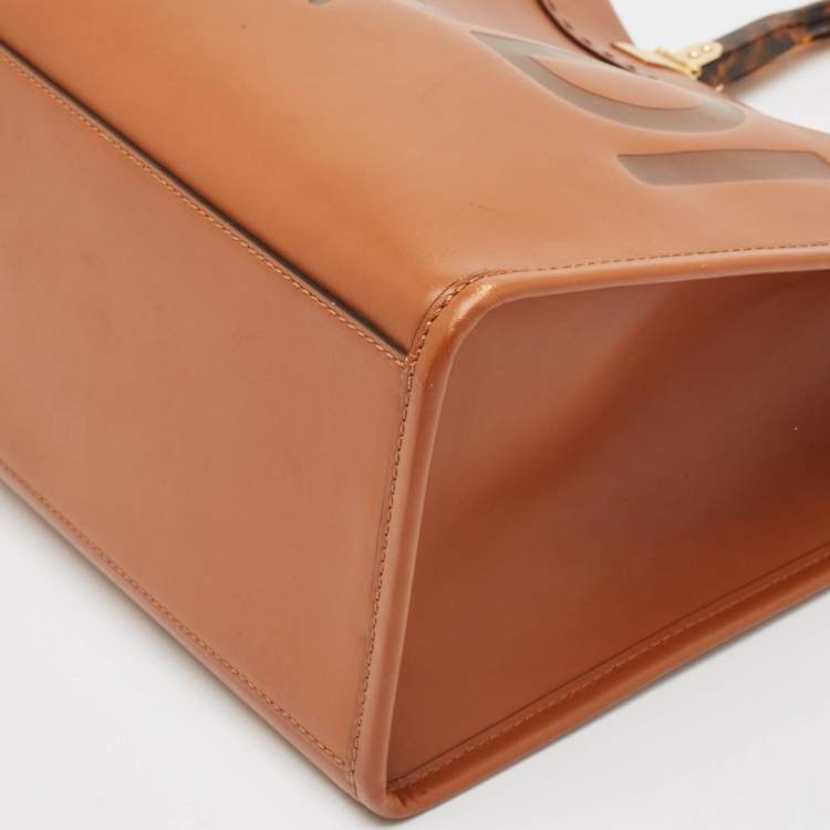 Pre Owned Fendi Brown Leather Medium Sunshine Tote
