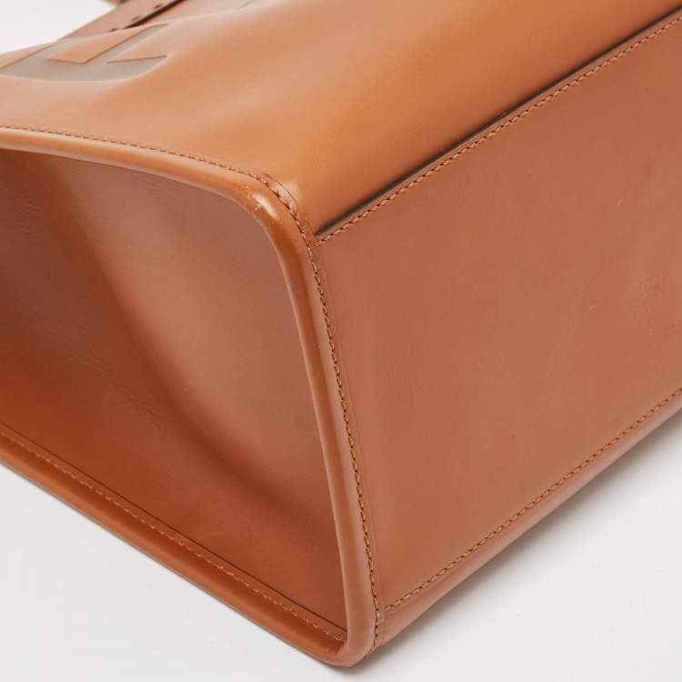 Pre Owned Fendi Brown Leather Medium Sunshine Tote