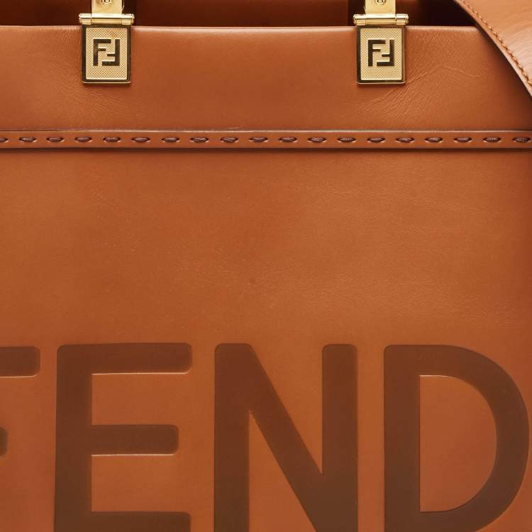 Pre Owned Fendi Brown Leather Medium Sunshine Tote