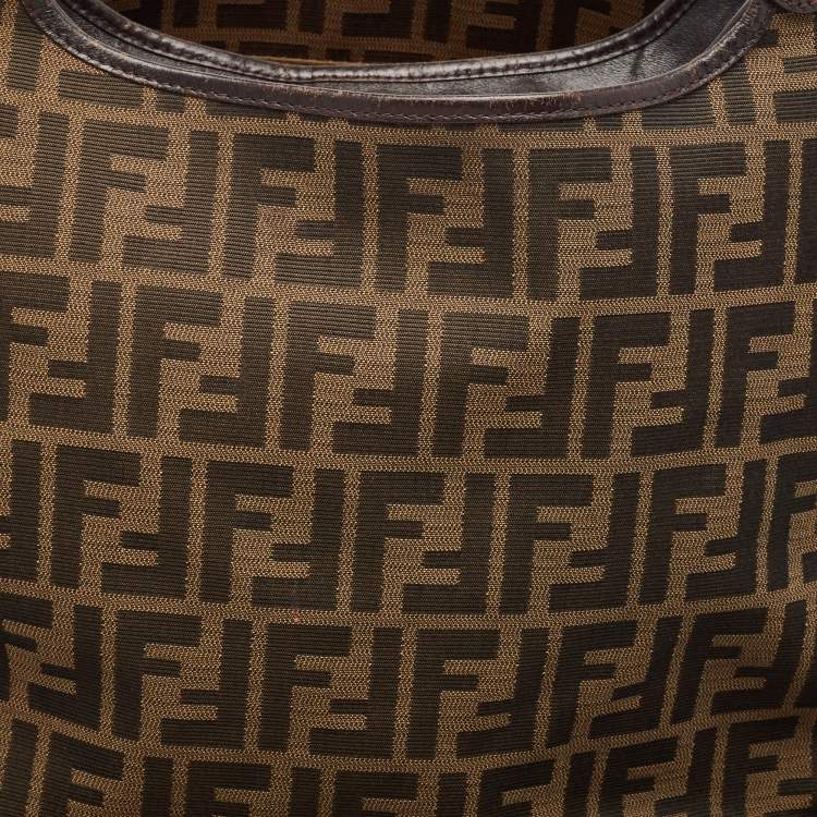 Pre Owned Fendi Tobacco Zucca Canvas and Leather Chef Shopper Tote