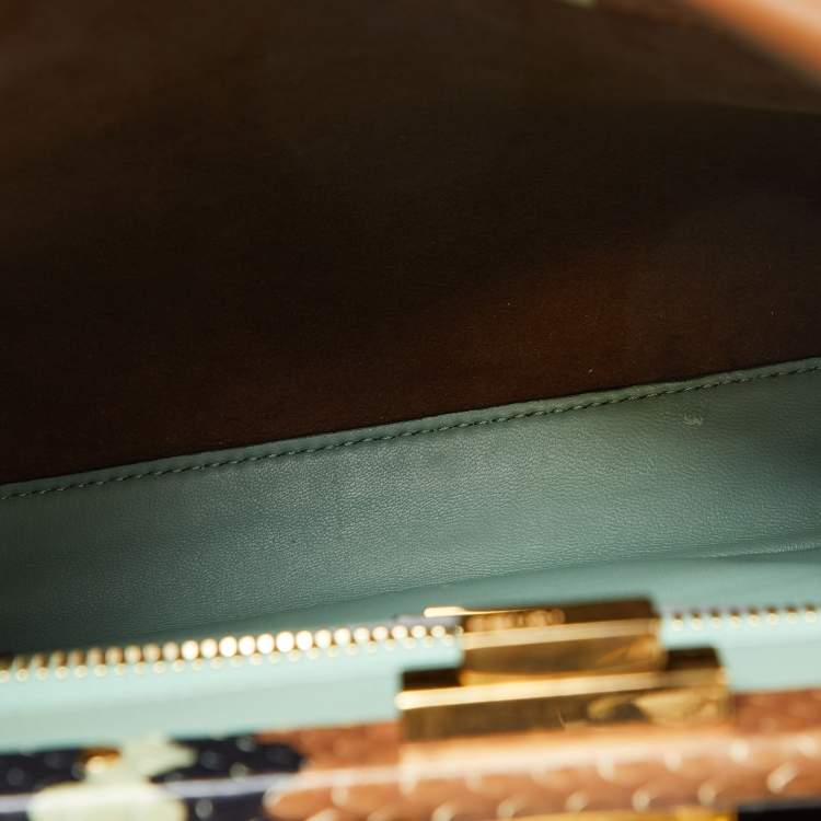 Pre Owned Fendi Brown Leather Medium Peekaboo Top Handle Bag