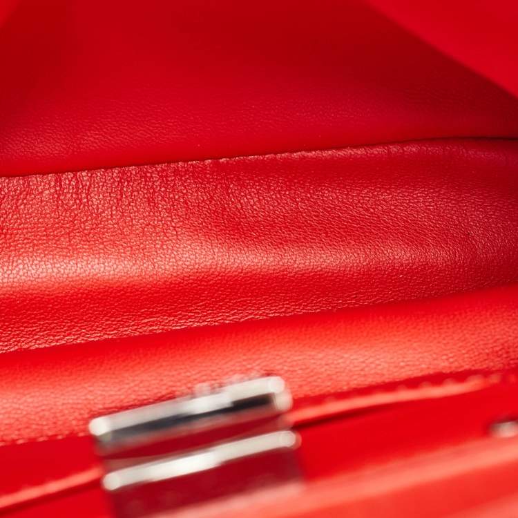 Pre Owned Fendi Orange Leather Mini Peekaboo Top Handle Bag