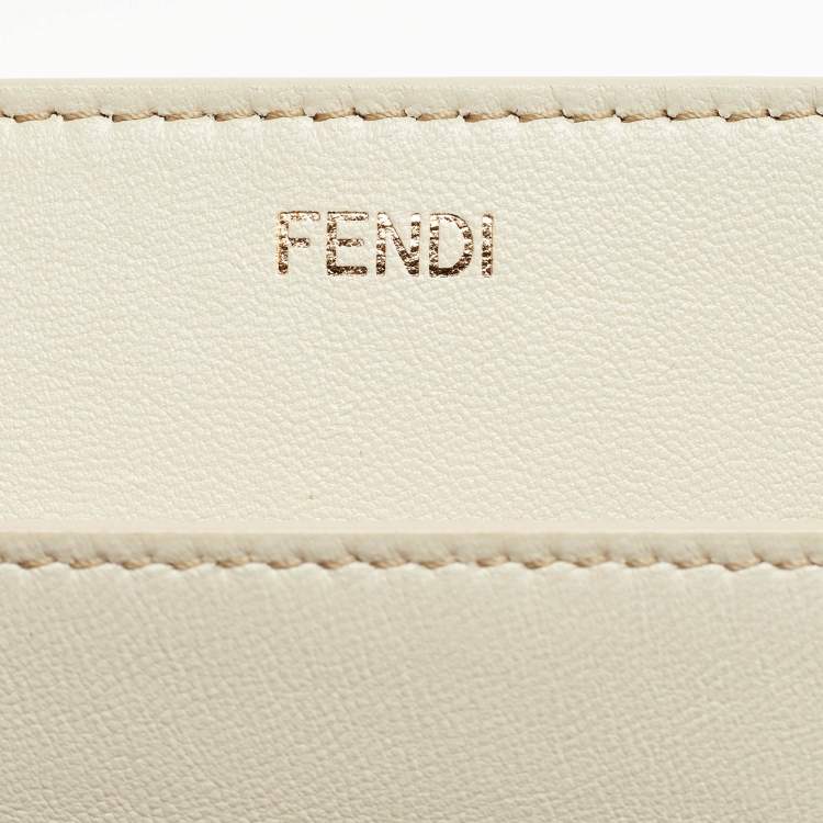 Pre Owned Fendi Brown Leather Embroidered Medium Peekaboo Iseeu Top Handle Bag