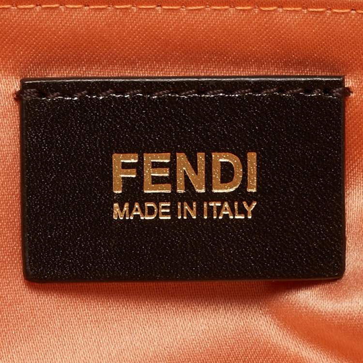 Pre Owned Fendi Metallic Zucca Canvas and Leather Large Roll Tote