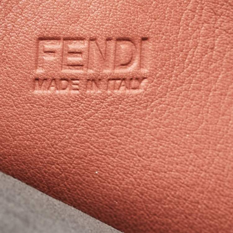 Pre Owned Fendi Old Rose/Black Leather All in Shopping Tote