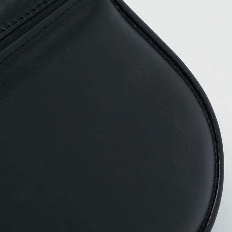Pre Owned Fendi Black Leather Small C'Mon Flap Shoulder Bag