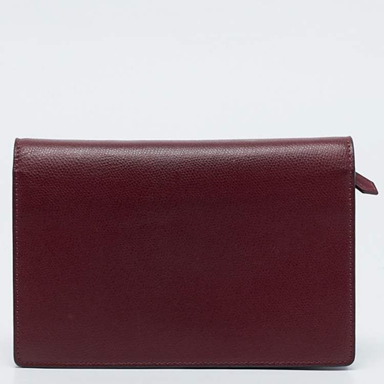 Pre Owned Fendi Burgundy Leather F is Fendi Wallet On Chain