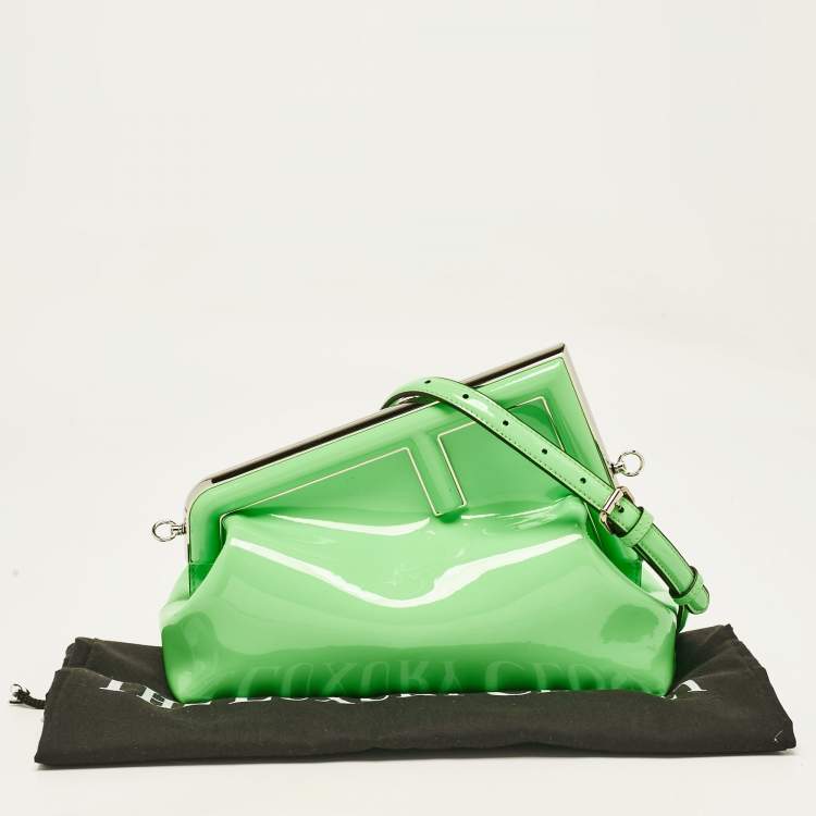 مملوكة مسبقًا Fendi Green Patent Leather Midi first Bag