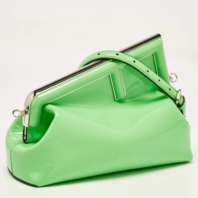 مملوكة مسبقًا Fendi Green Patent Leather Midi first Bag