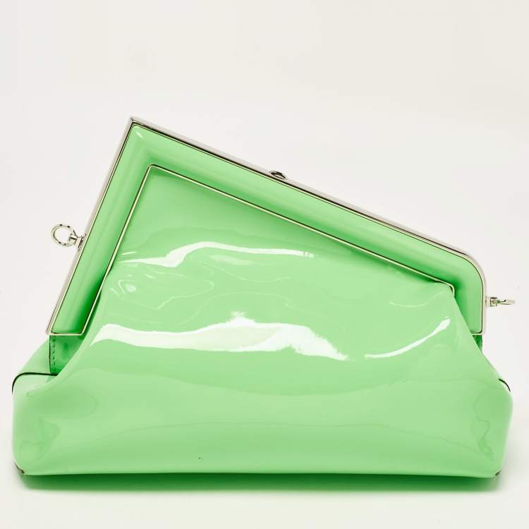 مملوكة مسبقًا Fendi Green Patent Leather Midi first Bag