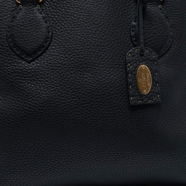 Pre Owned Fendi Black Selleria Leather Double Zip Satchel
