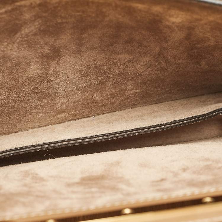 Pre Owned Fendi Tobacco/Beige Zucca Canvas and Suede Touch Shoulder Bag