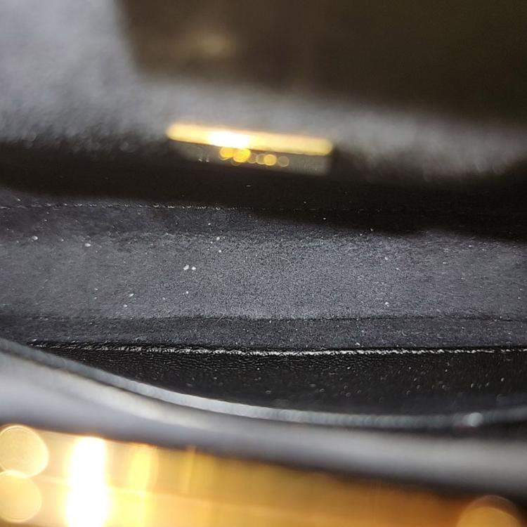 Pre Owned Fendi Black Leather Fendi Micro Peekaboo bag