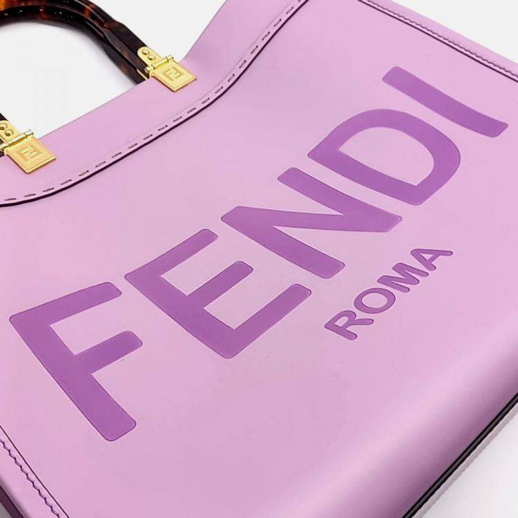 Pre Owned Fendi Purple Leather Fendi Sunshine Tote Bag