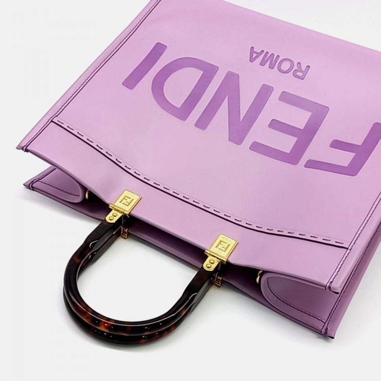 Pre Owned Fendi Purple Leather Fendi Sunshine Tote Bag