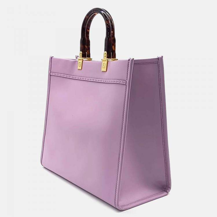Pre Owned Fendi Purple Leather Fendi Sunshine Tote Bag