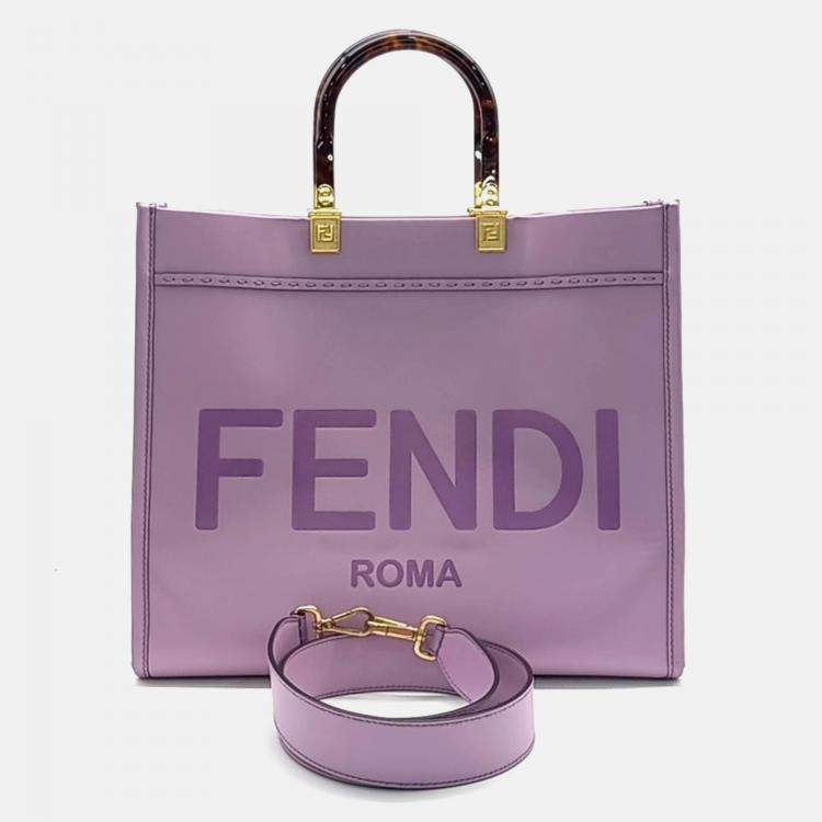 Pre Owned Fendi Purple Leather Fendi Sunshine Tote Bag