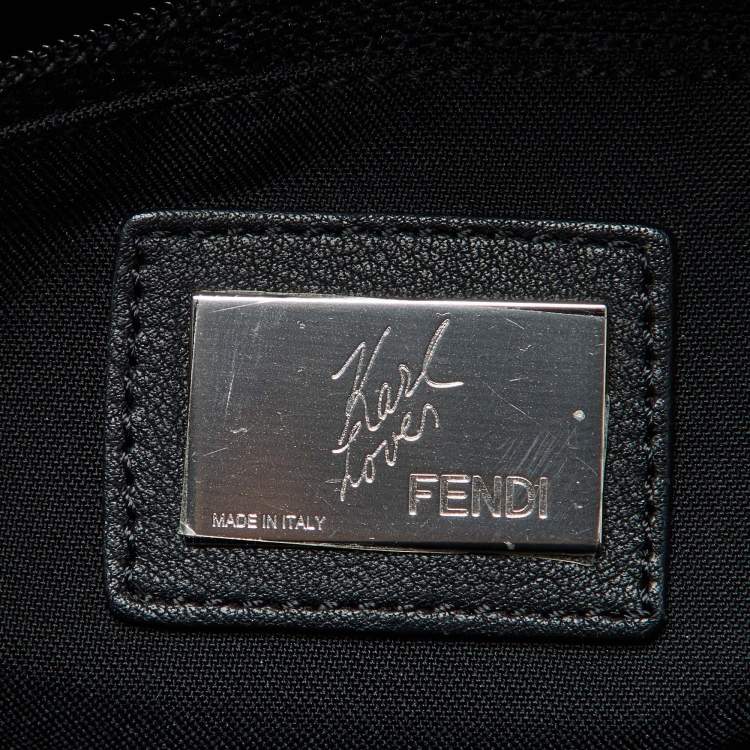 Pre Owned Fendi Black/Purple Nylon Karl Beaded Backpack