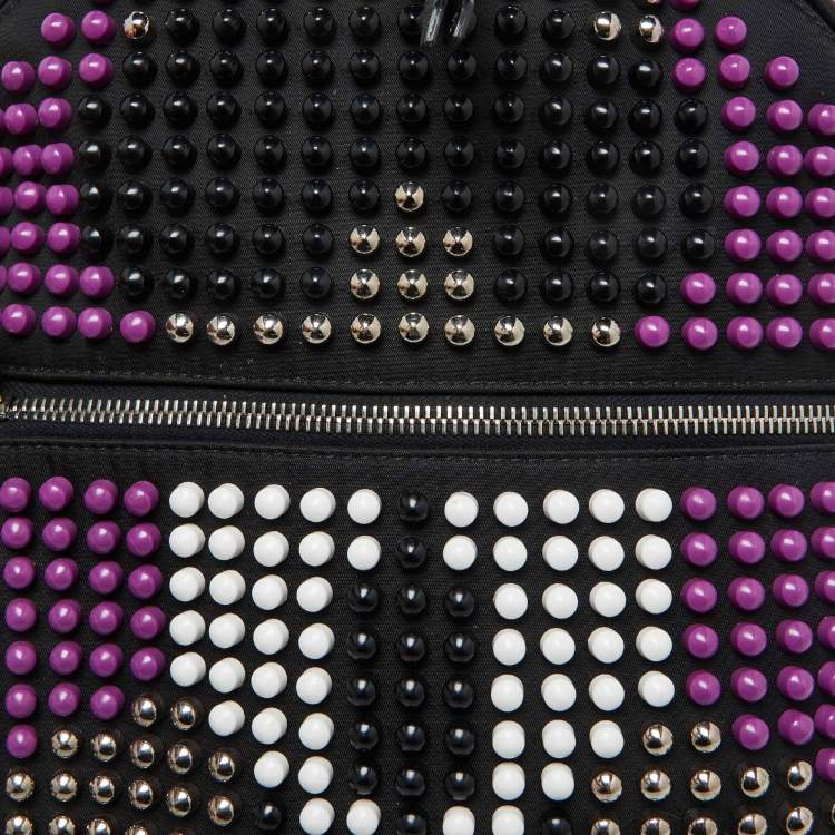 Pre Owned Fendi Black/Purple Nylon Karl Beaded Backpack