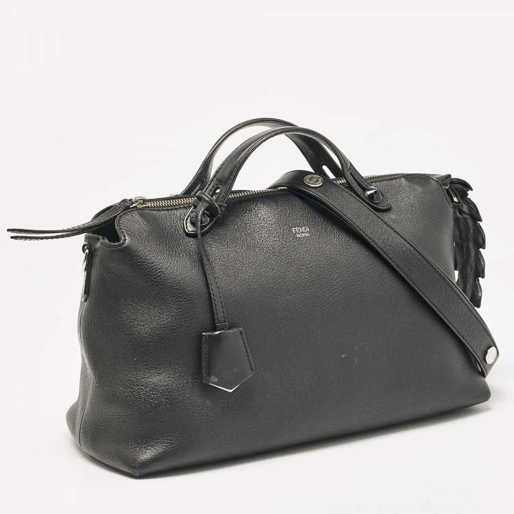 Pre Owned Fendi Black Leather Large By The Way Boston Bag