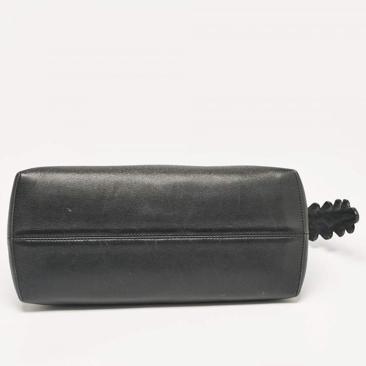 Pre Owned Fendi Black Leather Large By The Way Boston Bag