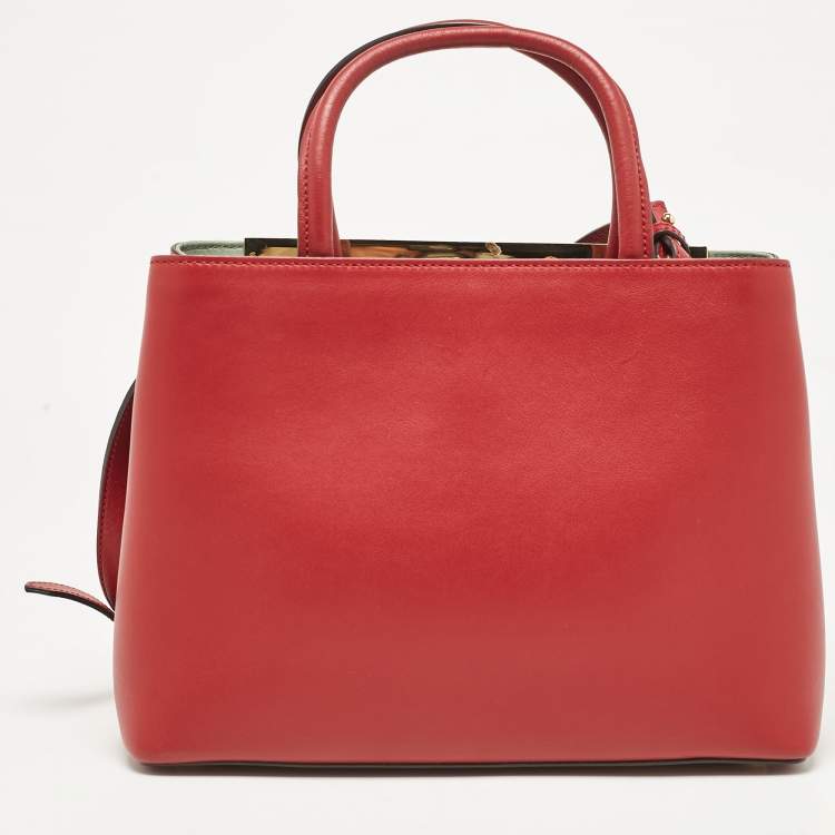 Pre Owned Fendi Red Leather Petite Sac 2jours Tote