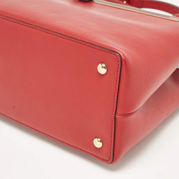 Pre Owned Fendi Red Leather Petite Sac 2jours Tote