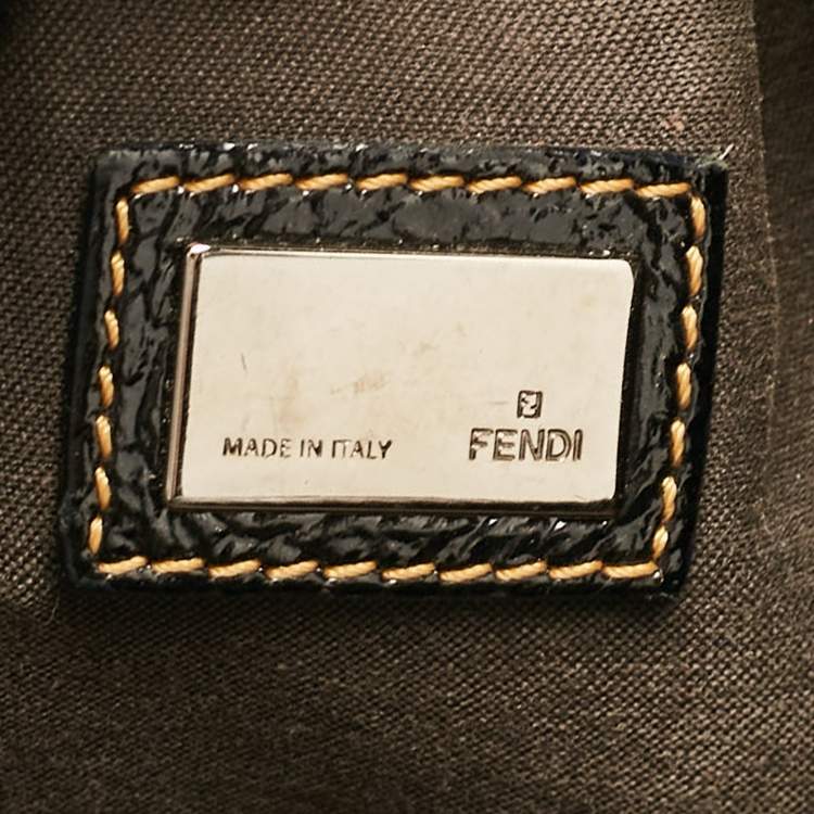 Pre Owned Fendi Black Leather Bauletto Boston Bag