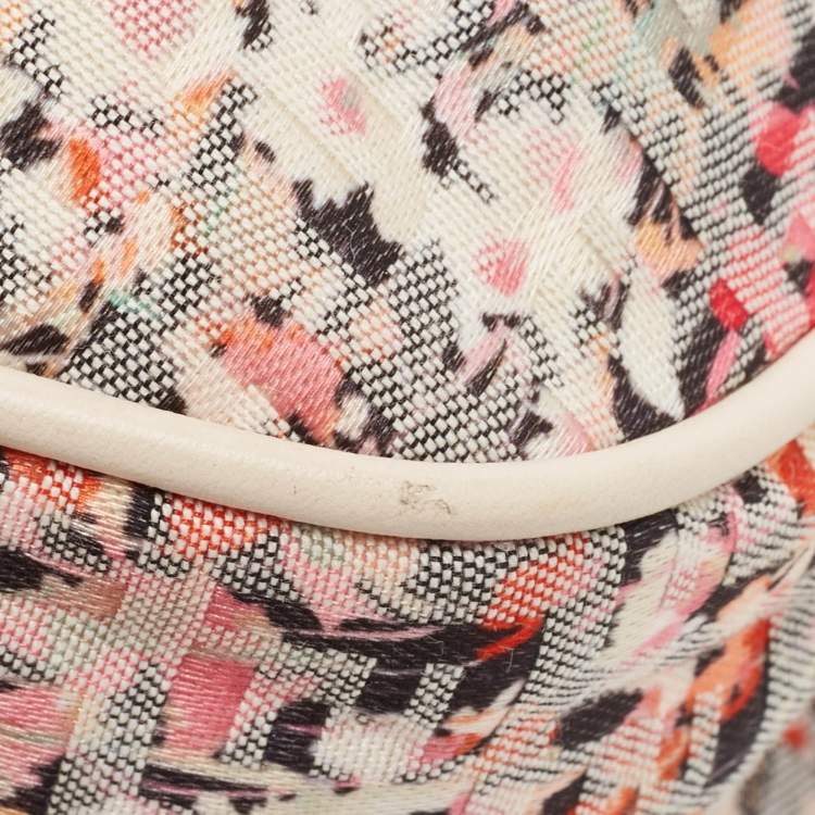Pre Owned Fendi Multicolor Zucchino Fabric and Leather Charm Shoulder Bag
