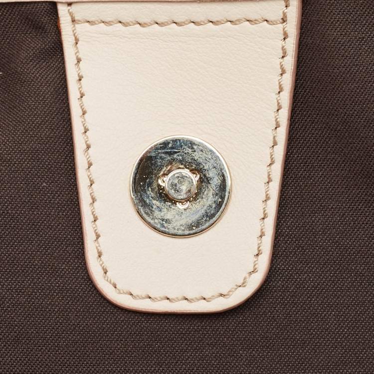 Pre Owned Fendi Multicolor Zucchino Fabric and Leather Charm Shoulder Bag