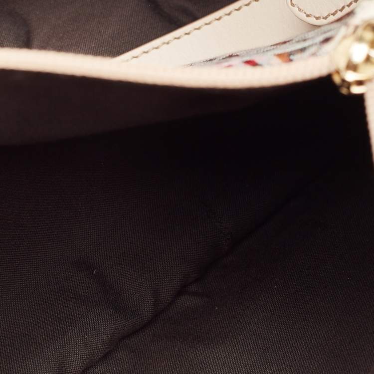 Pre Owned Fendi Multicolor Zucchino Fabric and Leather Charm Shoulder Bag