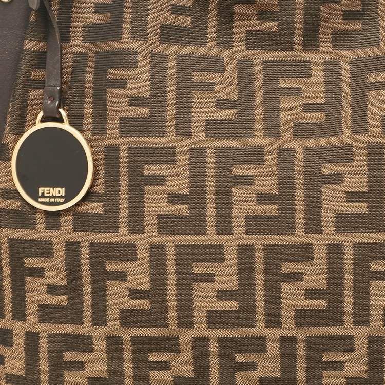 Pre Owned Fendi Tobacco Zucca Canvas and Leather Chef Tote