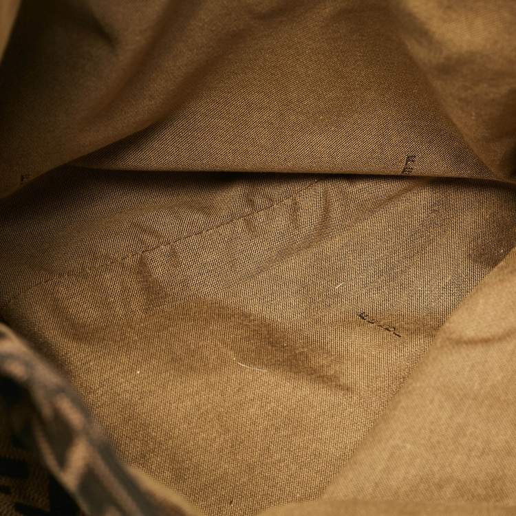 Pre Owned Fendi Tobacco Zucca Canvas and Leather Chef Tote