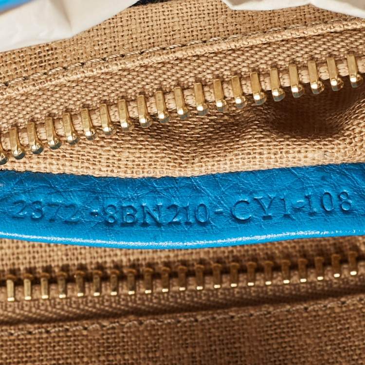 Pre Owned Fendi Blue Leather Large Peekaboo Top Handle Bag