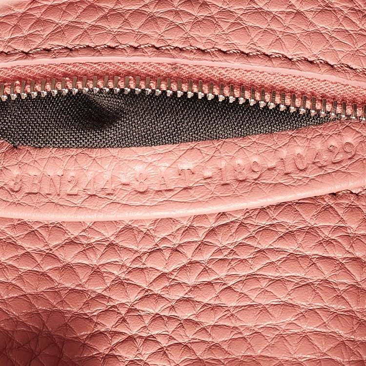 Pre Owned Fendi Old Rose Leather and Snakeskin Leather Mini Whipstitch Peekaboo Top Handle Bag