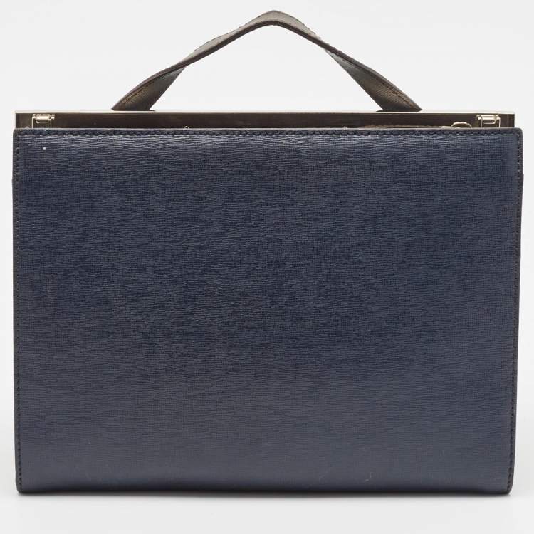 Pre Owned Fendi Tricolor Leather Small Demi Jour Top Handle Bag