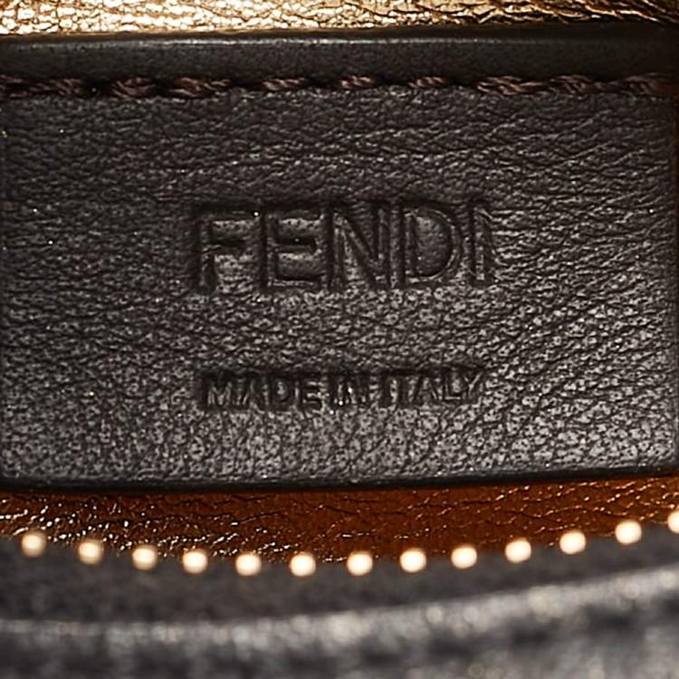 Pre Owned Fendi Black Leather Nano Fendigraphy Hobo