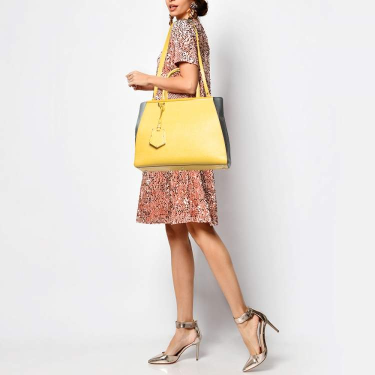Pre Owned Fendi Tricolor Leather Medium 2Jours Tote