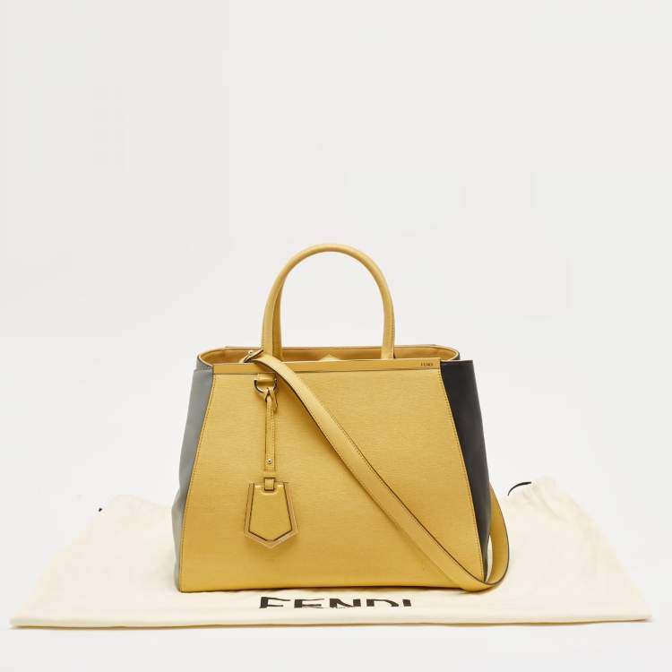 Pre Owned Fendi Tricolor Leather Medium 2Jours Tote