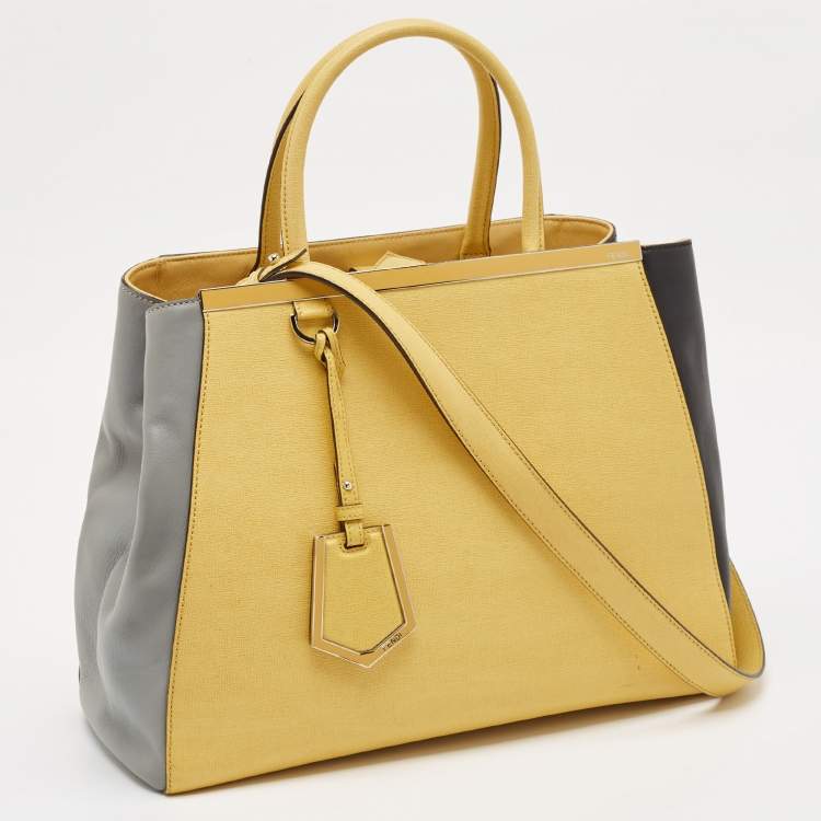 Pre Owned Fendi Tricolor Leather Medium 2Jours Tote