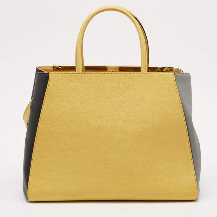 Pre Owned Fendi Tricolor Leather Medium 2Jours Tote